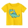 thumbnail image 1 of WERYOUNG T-Shirts Filles Garçons Été Décontracté Imprimé Dinosaure Col Rond Manches Courtes T-Shirts Bébé Loisirs Pyjamas Tee-Shirts, Jaune, 12-13 Ans, 1 of 3