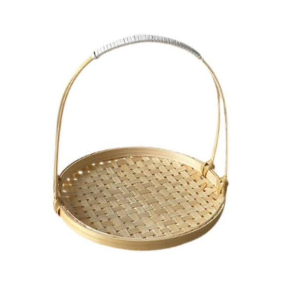 menolana Woven Fruit Basket Food Storage Basket Decorative Home Decor Rustic Organizer Bamboo Serving Tray for Table Restaurant Picnic S