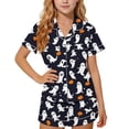 thumbnail image 2 of ATOGUTA Girls Short Sets 2 Piece Short-Sleeve Set Halloween Print Button Down Shirt Shorts Cute Home Outfits, 2 of 7