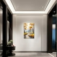 thumbnail image 2 of ZHONGYUTONG Fall Scenery Canvas Wall Art White Birch Trees Nature Lake Forest Oil Painting Prints Autumn Artwork Home Decor Framed (24.00" x 36.00"), 2 of 6