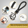 thumbnail image 3 of for BMW Key Fob Cover with Metal Braided Rope Keychain, Upgraded Soft TPU Surface Grain Key Case for Classic BMW Key Fob Shell, 3 of 6