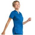 thumbnail image 3 of Landau ProFlex Tailored Fit Comfort Stretch 3-Pocket Scrub Top for Women 4160, 3 of 5
