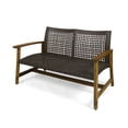 thumbnail image 5 of Camdyn Outdoor Wood and Wicker Loveseat, Mix Mocha, Natural Stained, 5 of 6