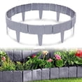 thumbnail image 3 of 10pcs Gray Borders for Garden Plastic Lawn Edging Garden Imitation Stone Border Fence for Garden Plant Flower Bed Border, 3 of 4