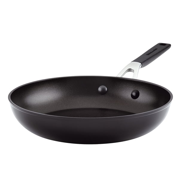 Sartén KitchenAid, anodizada dura, antiadherente, 26 cm, color negro ónix
