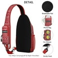 thumbnail image 3 of Sling Backpack,Red Christmas Pattern Crossbody Bag with Water Bottle Holder,Waterproof Sling Bag for Men/Women with Chest Phone Holder for Hiking,Travel, 3 of 6