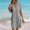 Gray, variant on Womens Dress Summer Casual Midi Short Sleeve Button Down Shirt Dresses Loose Beach Dress Minimalist solid Navy XXL