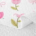 thumbnail image 5 of Erosebridal Simple Tulip Flower Quilt Full for Girls, Cartoon Bow Ribbon Full Bedspread Sets, 3pcs, 5 of 7