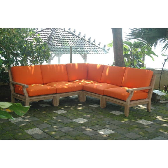 Anderson Teak Riviera Luxe Wooden 5 Piece Outdoor Sectional Sofa