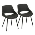 thumbnail image 3 of Carson Carrington  Svellingen Dining Chair with Tapered Metal Legs (Set of 2) Charcoal Fabric/Black Metal, 3 of 5