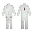 thumbnail image 2 of New Born Baby Boy Teen Christening Baptism Formal White Tail Suit Silver Virgin Mary On Stole & Back SM-20, 2 of 5