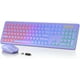 thumbnail image 1 of Combo inalámbrico de teclado y ratón SABLUTE, retroiluminado, color morado, 1 of 8