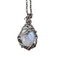 thumbnail image 1 of Collar con colgante de piedra lunar Tan Jianjun joyería Vintage, 1 of 2