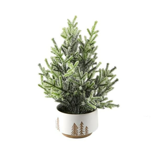 Flora Bunda CH1995E-WH 11.5' Frosted Xmas tree in 4' Reversed Bowl Pot
