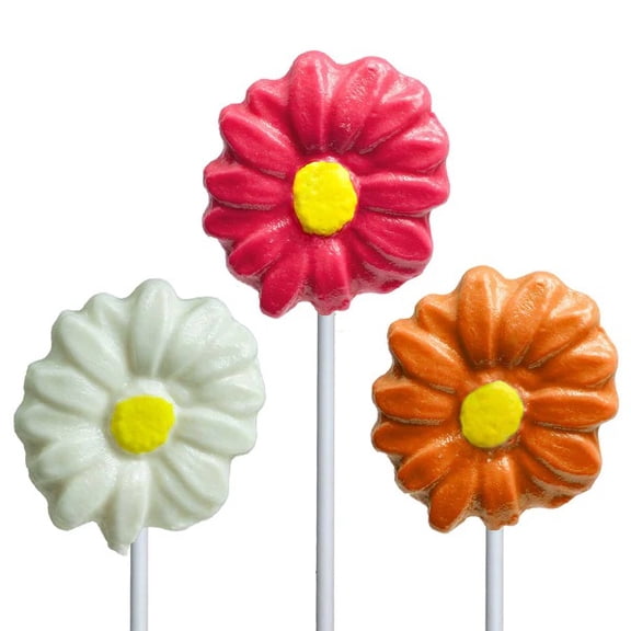 Melville Candy Easter Fancy Daisy Hard Candy Lollipops Assorted Flavors 3 Count
