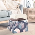 thumbnail image 3 of Yayeee Collapsible Storage Bin with Lid Fabric Closet Decorative Basket with Handles, Dark Cubes, 3 of 7