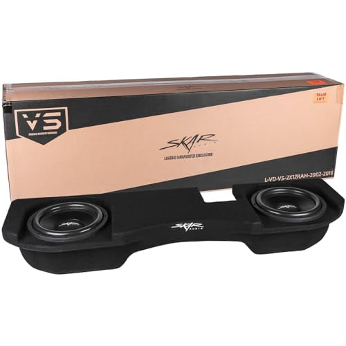 Skar Audio Boîtier de Caisson de Basses Scellé 12 Pouces Compatible avec Dodge Ram Quad/Frew Camions 2002-2018
