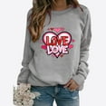 thumbnail image 1 of Meichang T-Shirts de la Saint-Valentin pour Femmes Imprimé Cœur Col Rond Manches Longues Décontracté Cadeaux de la Saint-Valentin Blouses Pull Printemps Liquidation, 1 of 3
