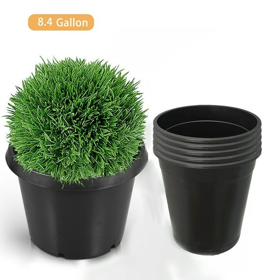 5 Pack Plastic Plant Pots Seedling Cups Plant Container Nursery Pots Fit for Seeds Germination, Seedlings Growing, Succulents Planting, Seeds Starting, Black