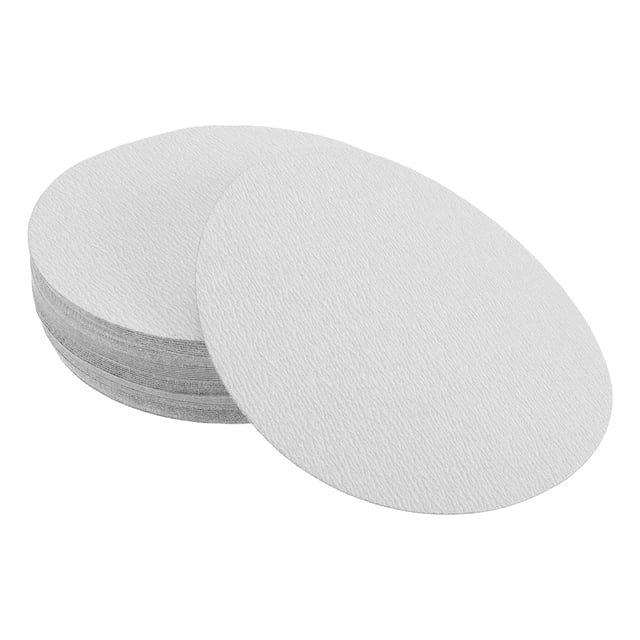 Discos de Lija Unique Bargains, 8.86" 120 Grano para Reparación Automotriz, Papel de Lija Redondo con Gancho y Bucle de Óxido de Aluminio Blanco, 50 Pcs