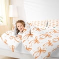 thumbnail image 3 of Erosebridal Watercolor Bow Girls Bedding Comforter Set 7 Pieces, Orange Polkadots Full Bedding Set, 3 of 7