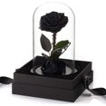 thumbnail image 2 of Rosa eterna real conservada en cúpula de cristal, regalo para ella, Acción de Gracias, Navidad, Día de San Valentín, cumpleaños, Día de la Madre (negro), 2 of 4