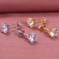 thumbnail image 1 of Pendientes de plata S925 con seis garras, pendientes de diamantes de moda para hombres y mujeres, pendientes clásicos de circonita con corona, 1 of 5