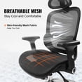 thumbnail image 2 of KFFKFF Mesh-Constructed Office Chair, Modifiable Elevated Back Support Desk Chair with Mesh Cushion, Tilt and Height Customizable Home Office Chair with Back and Head Rest, 2 of 9