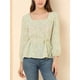 thumbnail image 2 of Blusa de Gasa Allegra K con Cinturón Y Estampado floral blanco XL, 2 of 6