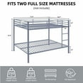 thumbnail image 6 of GVN Sturdy Bed Frame, Bedroom Platform Bed Frame,Full Over Full Bunk Bed, Heavy Duty Metal Bunk Bed Frame with Built-in Ladder and Safety Guard Rail, Gray, 6 of 12