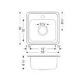 thumbnail image 1 of WellsSinkware 22 Guage Stainless Steel Rectangular Single Bowl Topmount Kitchen Bar Sink Package CMT1515-6-1-Stainless Steel Kitchen Sink With AccessoriesGreat RV,Home office, 1 of 3