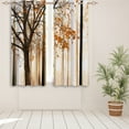 thumbnail image 3 of Blackout Window Curtains Maple Tree Printing Silky Satin Brown Orange Fall Leaves Grommet Drapes for Living Room Bedroom Decor Thermal Insulate( 53 inch Wide by 63 inch Long - 2 Panels), 3 of 6
