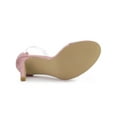 thumbnail image 5 of BLISSFUL STEP Women's Clear Ankle Strap Stiletto Heel Sandals Dust Pink 6, 5 of 7