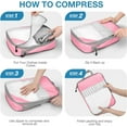 thumbnail image 6 of Livhil 6 Set Compression Packing Cubes for Suitcases, Packing Cubes for Travel Luggage Organizer Women, Pink, 6 of 7