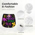thumbnail image 4 of Balery Mardi Gras with Flamingo Pantalones cortos deportivos para mujer con forro y dos bolsillos, elásticos, para entrenamiento, gimnasio, yoga-XX-Large, 4 of 7