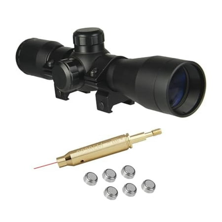 GOTICAL - Combo of 2-4x32 Compact Hunting Crossbow Archery Scope and rchery Crossbow Bow Arrow Red Laser Sighting Tool Multiple Range Reticle 1 Tube and Mid-Height Weaver Ring Mount