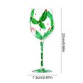 thumbnail image 3 of Colorful Painted Christmas Wine Glass 9in Festive Stemware Art Goblet with Gift Box for Holiday Party Table Decor, 3 of 6