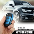 thumbnail image 2 of Vehicle Key Fob Cover 3 Button Remote Key Fob Case with Keychain Blue for Audi A1 A3 Q3 Q7 R8 A6L RS6 TT, 2 of 6