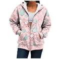 thumbnail image 7 of UngA Womens Christmas Sweatshirt Full Zip Up Hoodie Women Cute Graphic Printed Long Sleeve Fuzzy Sweater Jackets Womens Christmas Hoodie,XXXL, 7 of 7