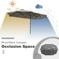 thumbnail image 6 of Lacoo 15 Ft Grey Patio Double Sided Outdoor Twin Table Umbrella Rectangular Large Market Umbrella with Crank for Patio Shade Outside Deck or Pool, 6 of 7