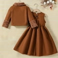 thumbnail image 6 of Xdegoge Girls Winter Clothes 2 Piece Coat and Dress Set Toddler Princess Dress Fashion Cute Solid Color Long Sleeve Trendy Fleece Jacket, Sizes 3-10 Years Cute Dresses for Kids, 6 of 9