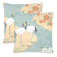 thumbnail image 1 of RYLABLUE Housses de Coussin Oiseaux Grue Héron Impression Recto-Verso 18x18 Pouces, Ensemble de 2, 1 of 2