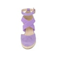 thumbnail image 6 of BLISSFUL STEP Women's Espadrilles Wedge Sandals Platform Close Toe Cross Strap Sandal Purple 9, 6 of 8