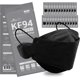 thumbnail image 1 of Mascarilla facial HAPPYDAY KF94 con microprotección antipolvo negra (paquete de 25), 1 of 9