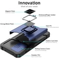 thumbnail image 2 of for Samsung A52 Case with Sliding Camera Cover Heavy Duty Protective Galaxy A52 Case with Card Holder Magnetic Rotate Ring Kickstand Phone Case for Samsung A52 5G/4G(Blue), 2 of 13