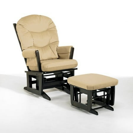 Dutailier Modern Glider - Espresso & Velvet Beige