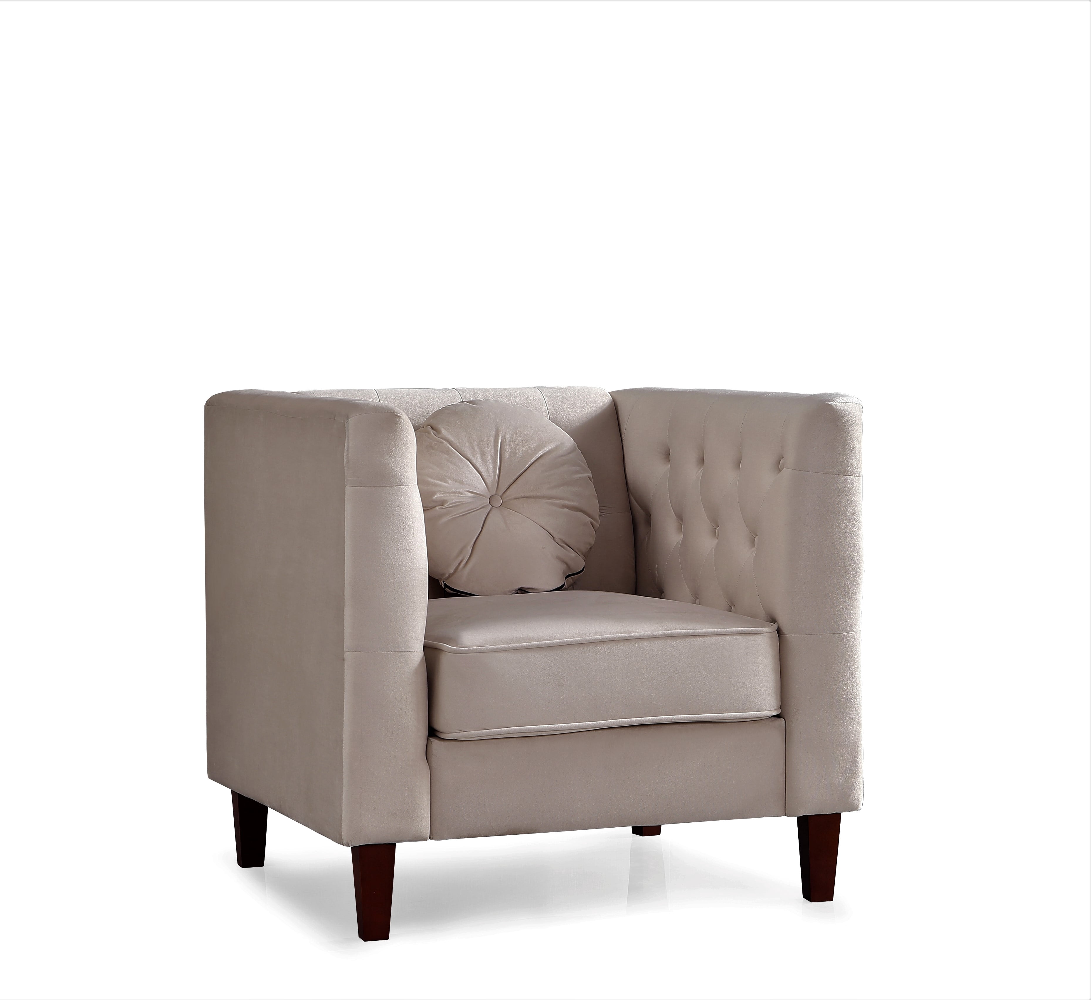 Uspridefurniture Chesterfield Chair, Beige