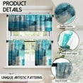 thumbnail image 2 of Turquoise Blackout Kitchen Curtains Tiers and Valances Set 3 Piece for Windows Grey Kitchen Window Curtains Set,Modern Abstract Art Valances for Living Room(36" Tiers Set), 2 of 6