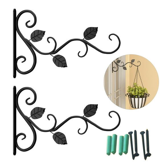 Duety 2Pcs Hanging Plant Bracket,Metal Plant Hooks,Wall-Mounted Plant Hanger for Plants Lanterns Flower Baskets Bird Feeder Wind Chimes Artworks Indoor Outdoor Home Decor