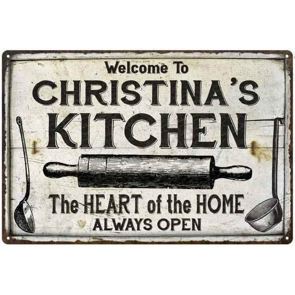 CHRISTINA'S Kitchen Farmhouse Sign Gift 8x12 Metal 108120033073